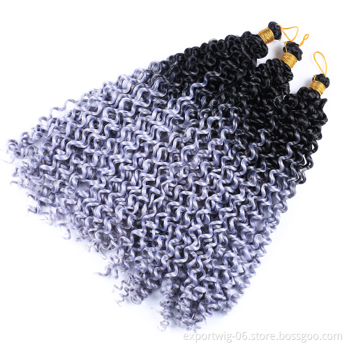 Hot Sales Deep Water Kinky Wave Weave Hair Wholesale 100% Synthetic Crochet Hair Water Wave Braids Ombre Hair Weave